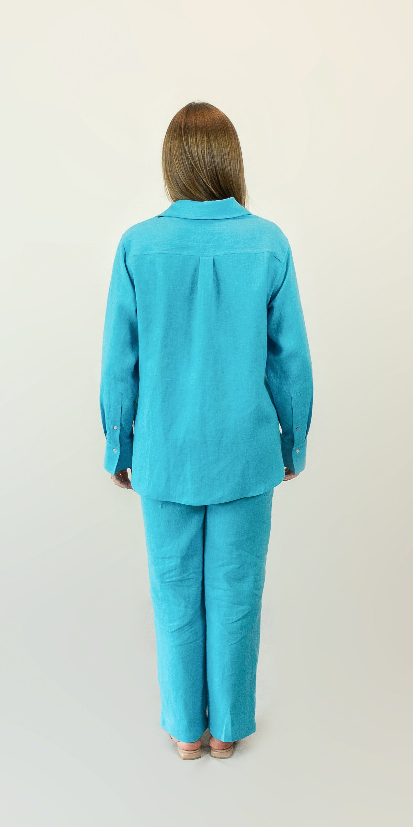Turquoise linen shirt