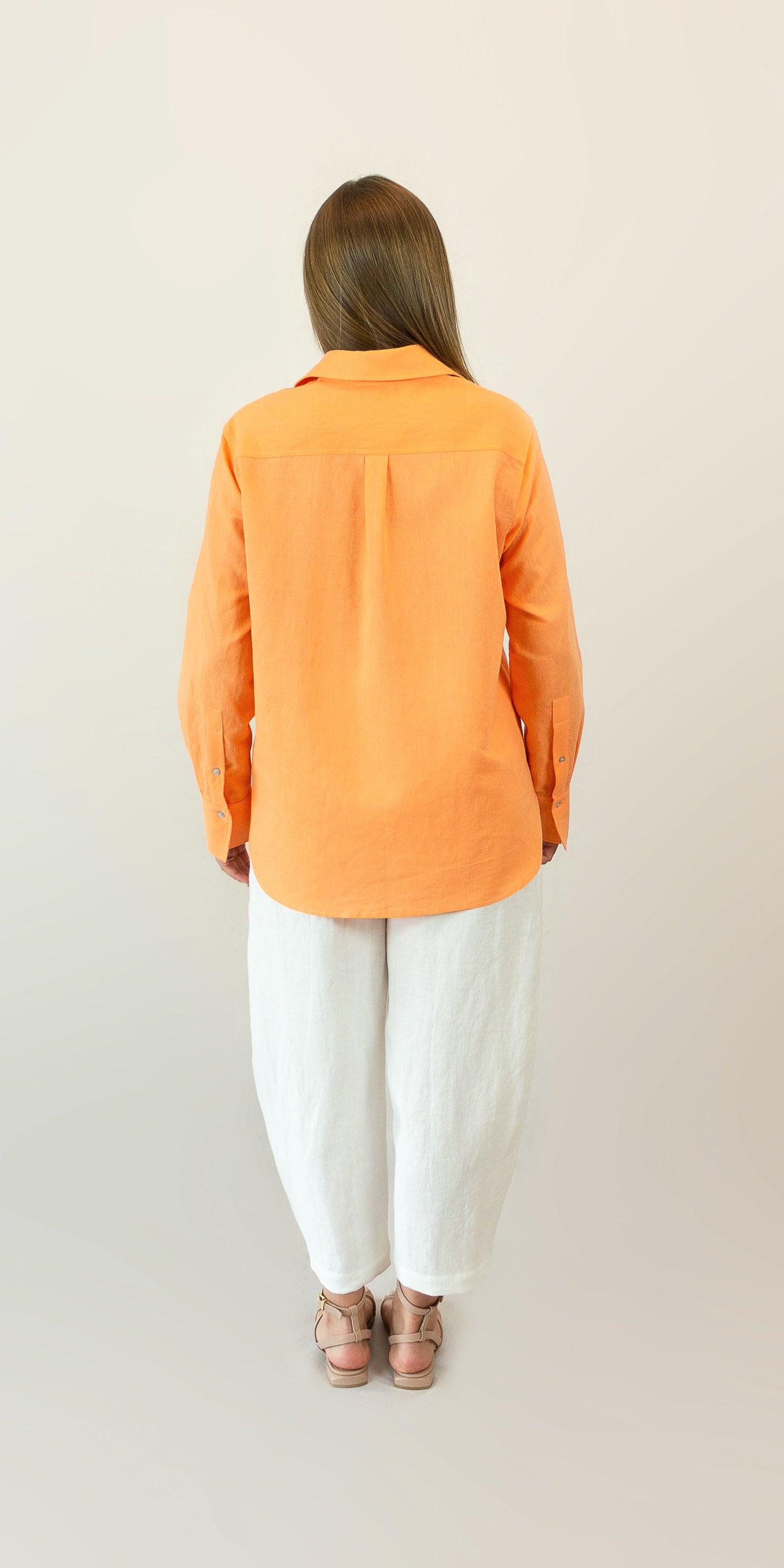 Orange linen shirt