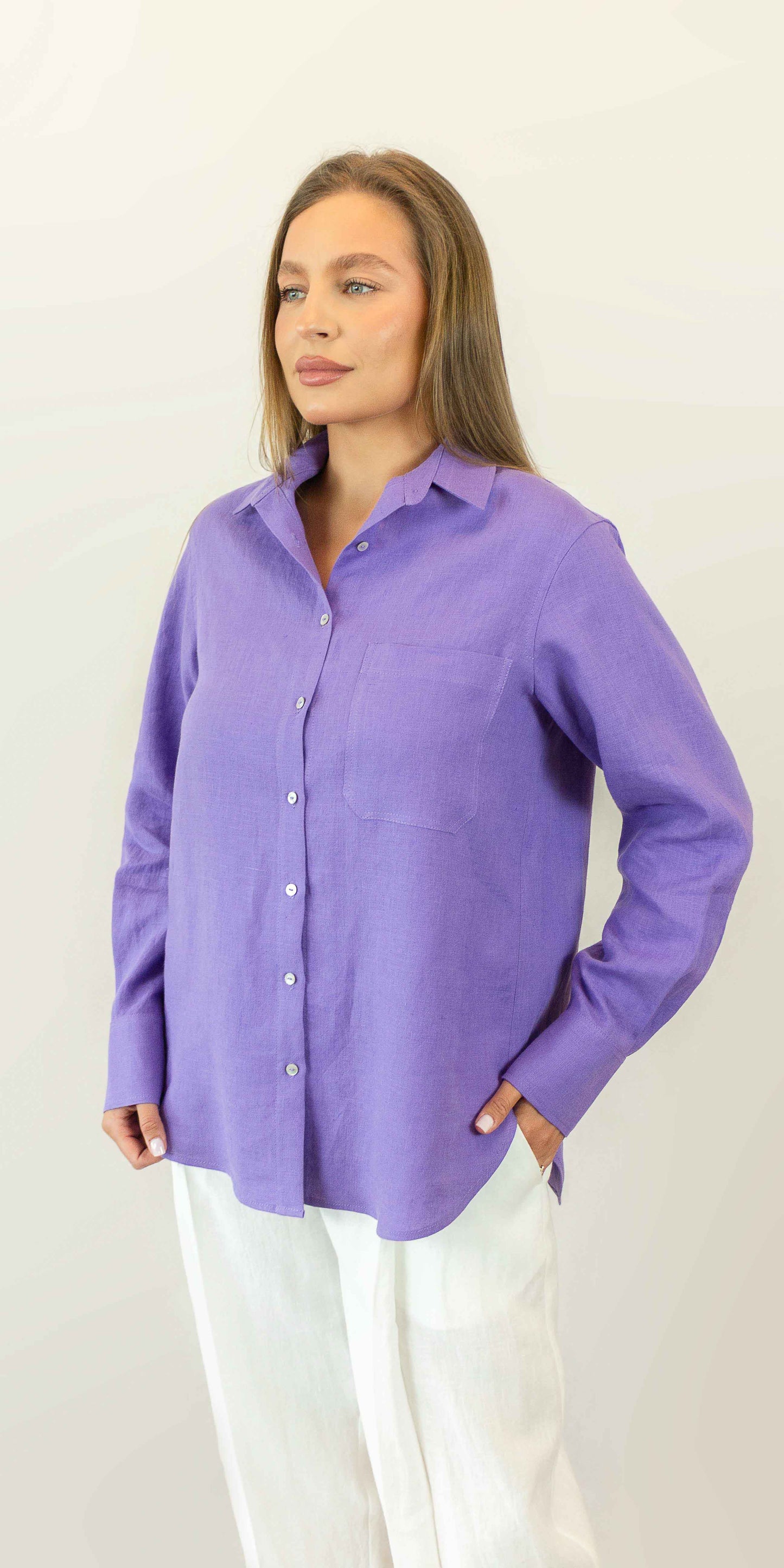 Purple linen shirt
