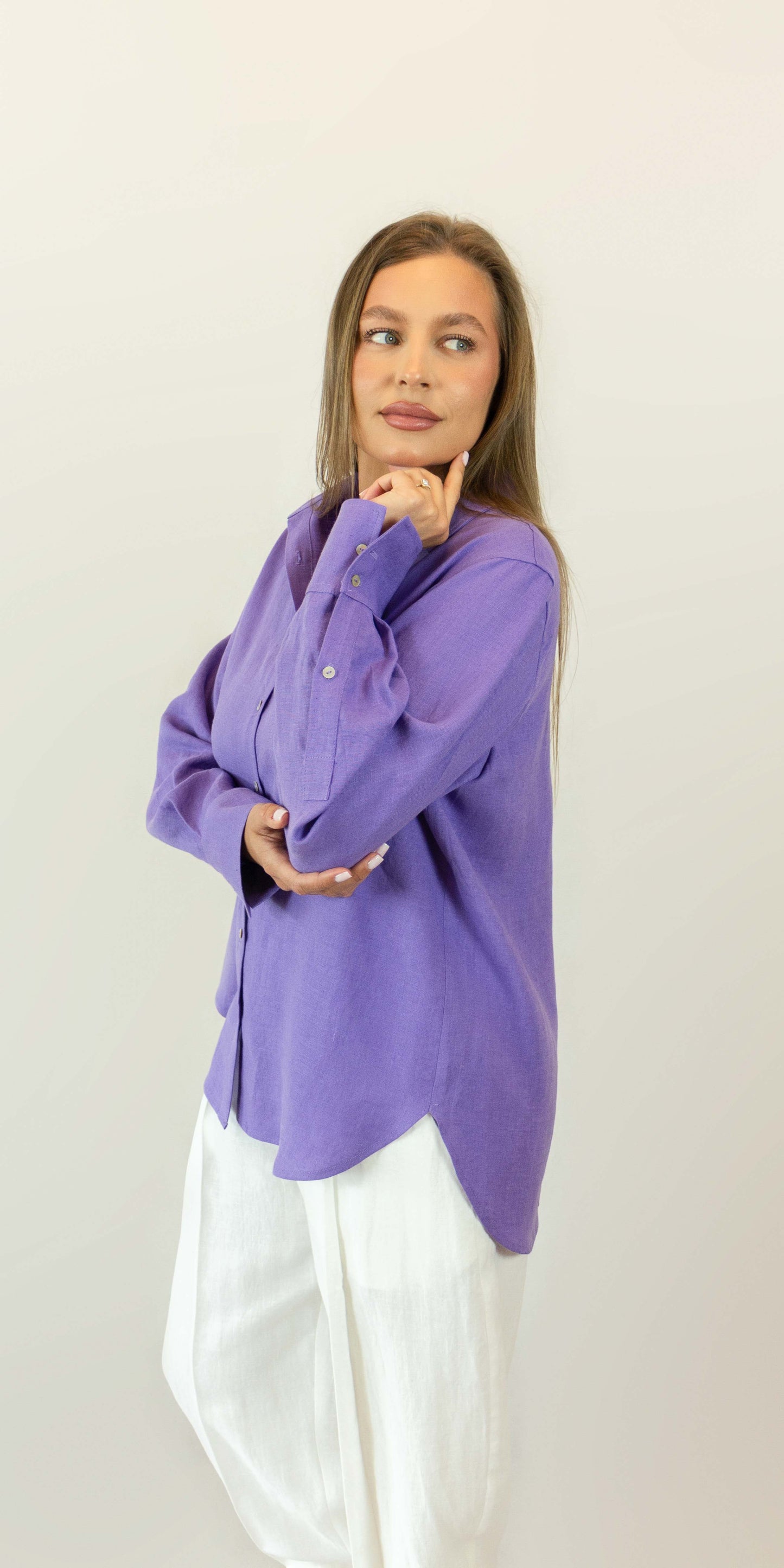 Purple linen shirt