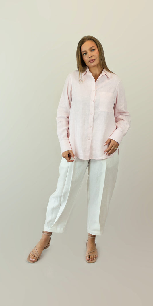 Soft pink linen shirt