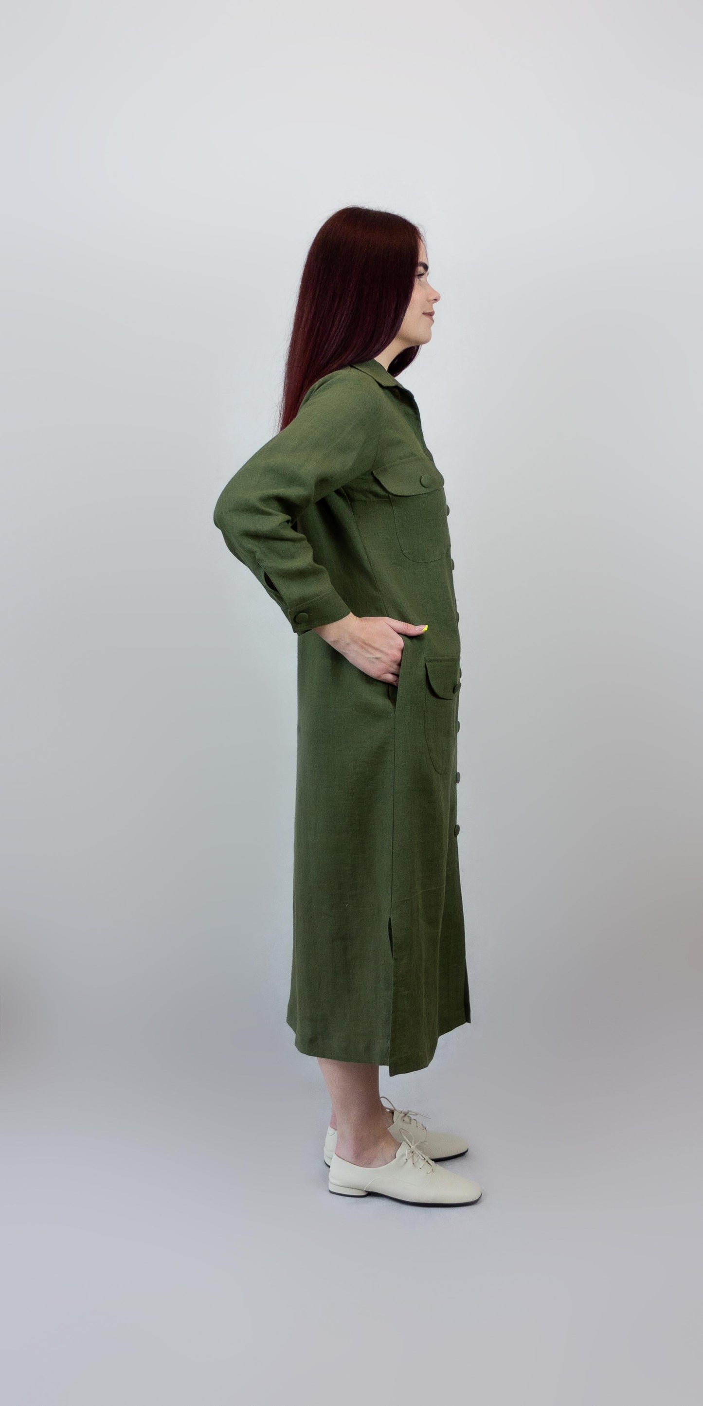 Linen shirt dress