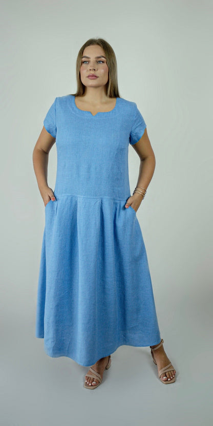 Light blue linen dress