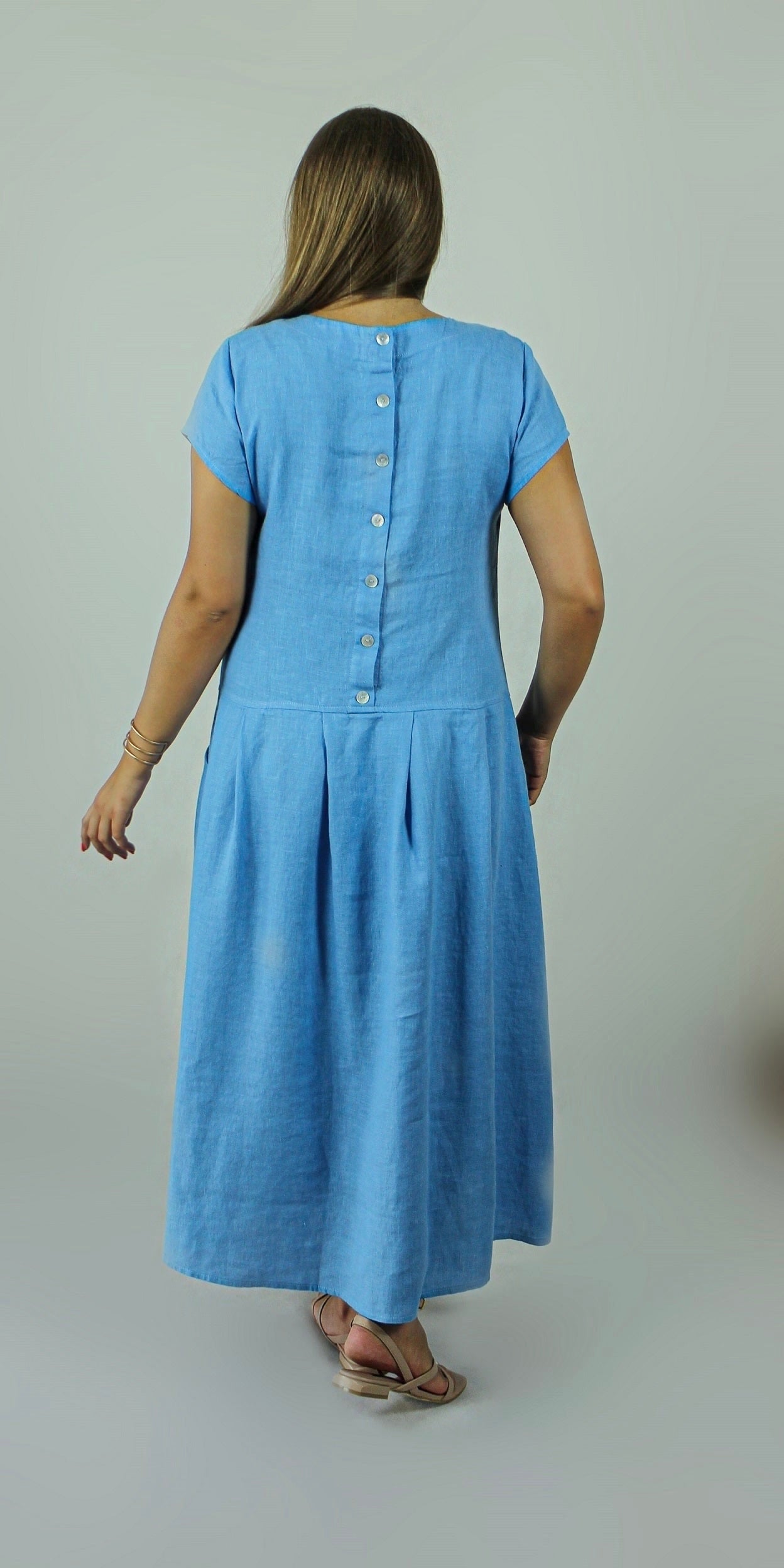 Light blue linen dress