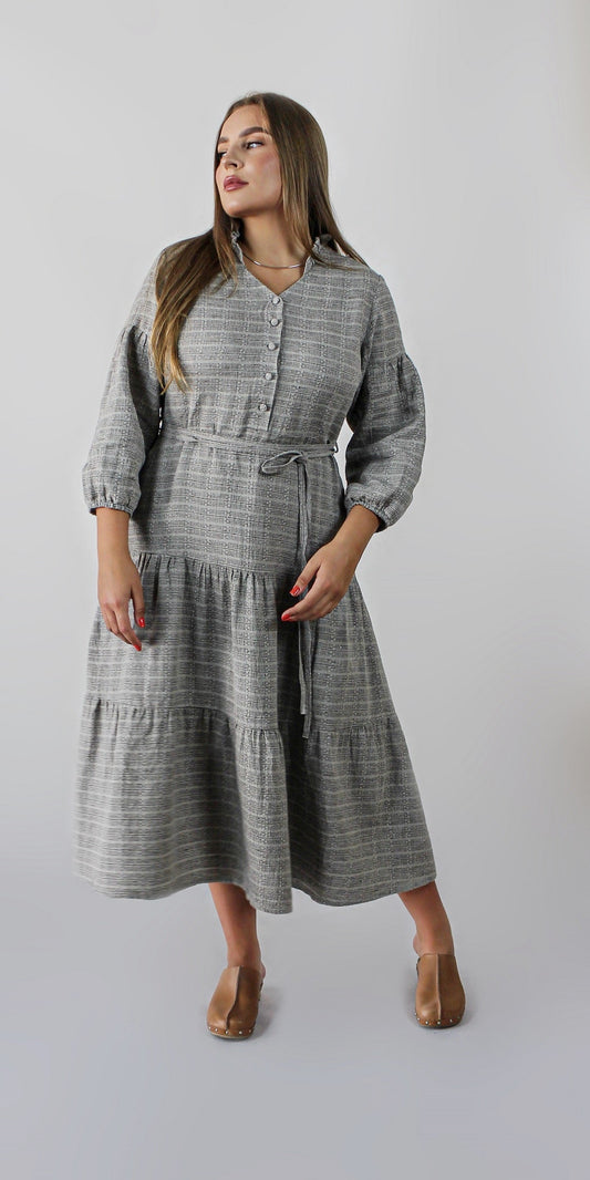 Folk style linen dress