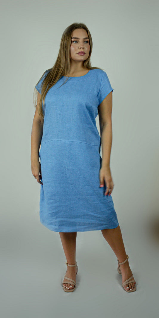 Light blue linen dress