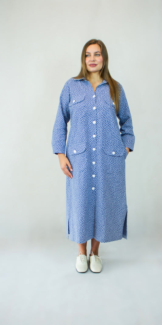 Linen shirt dress