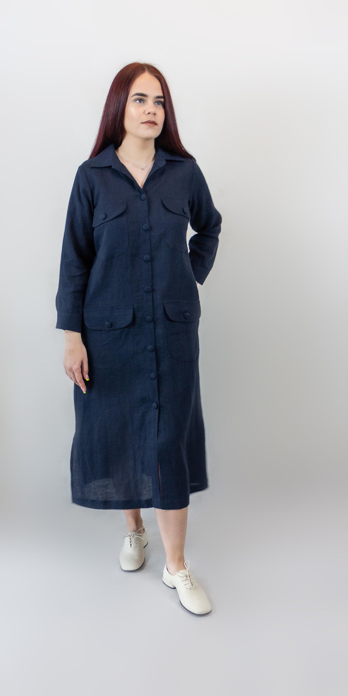 Linen shirt dress