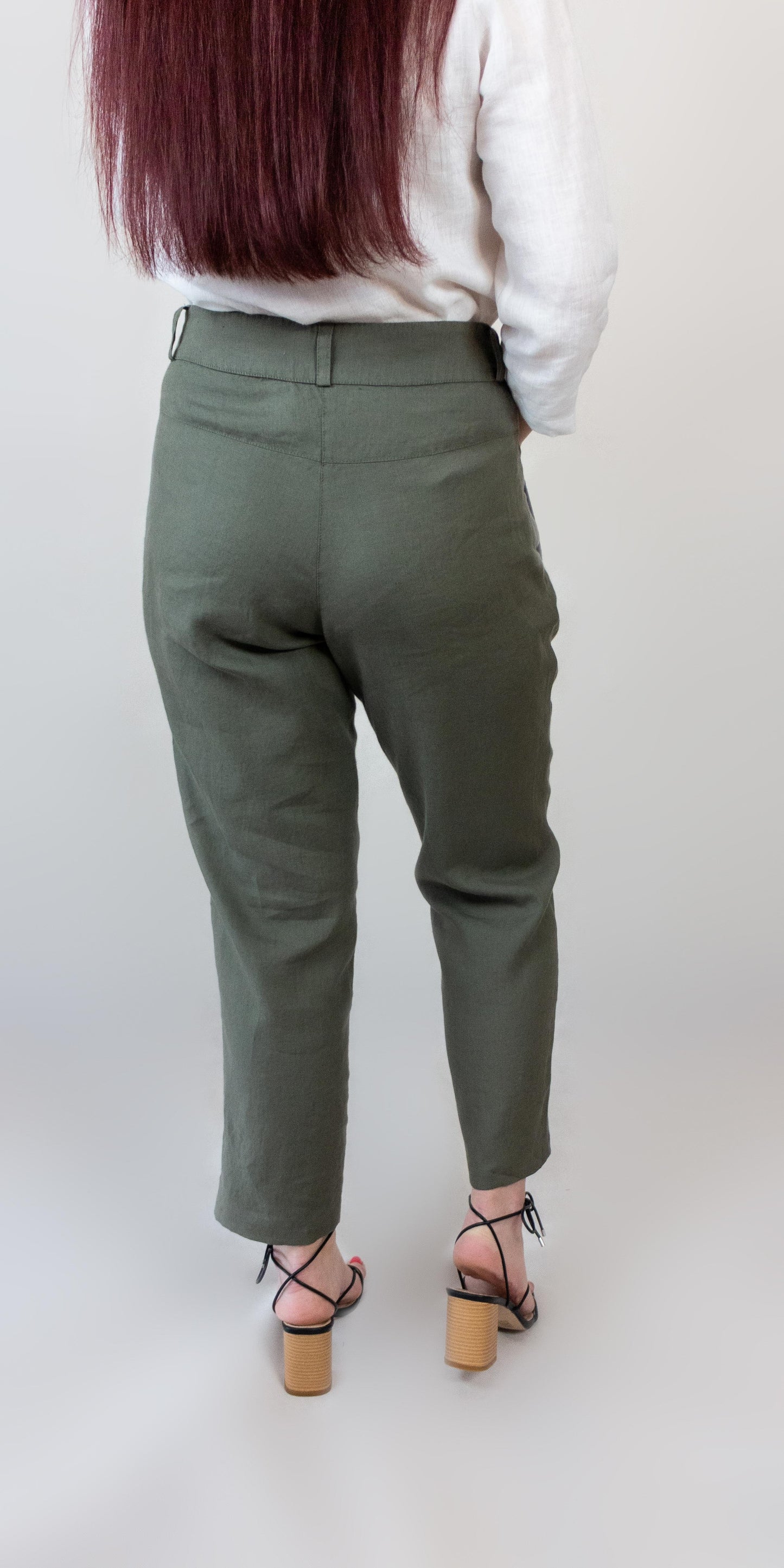 Half linen khaki pants