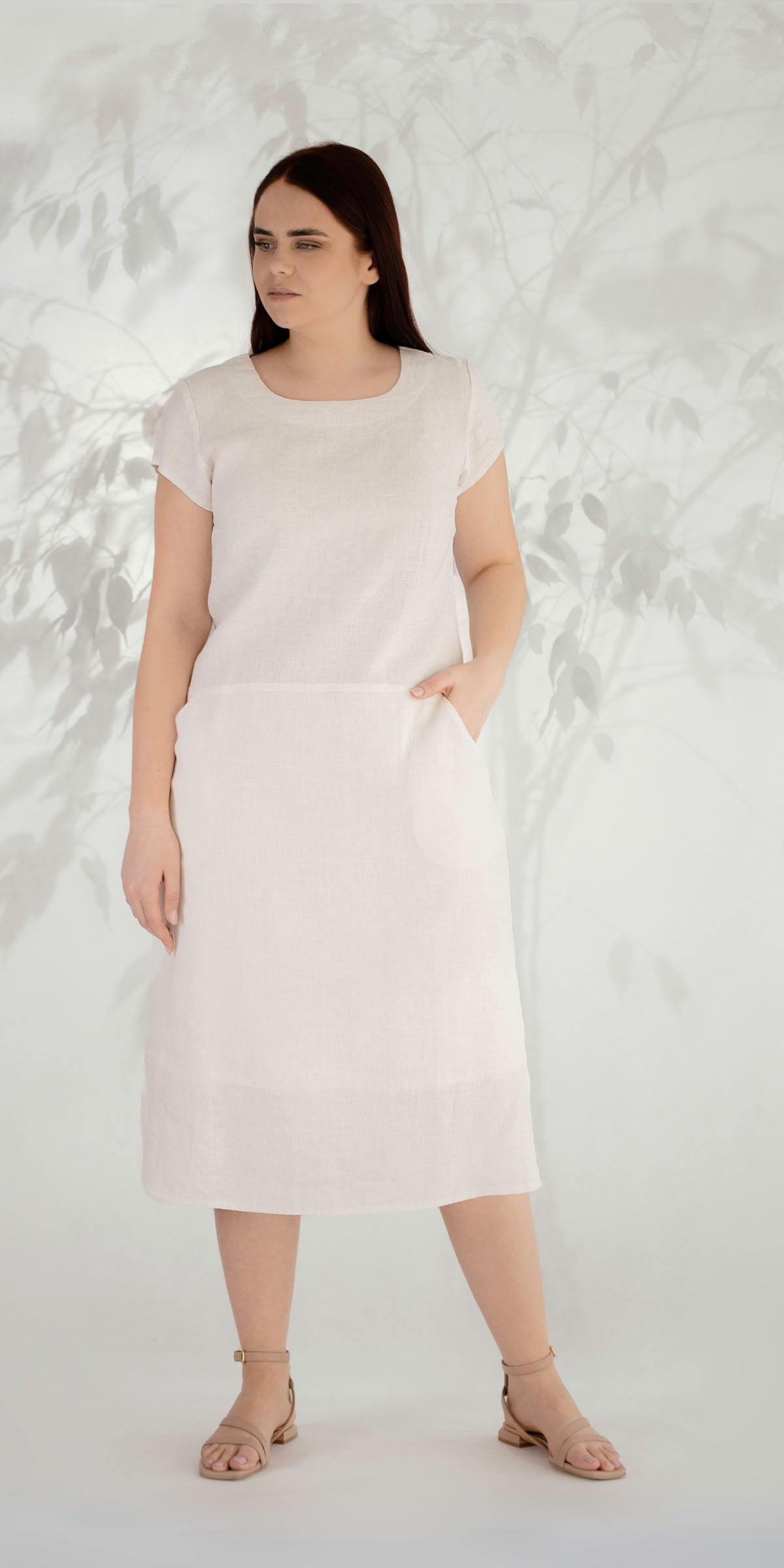 White linen dress