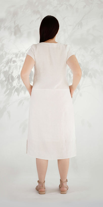 White linen dress