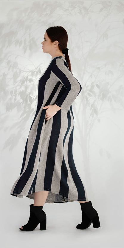 Striped trapeze dress