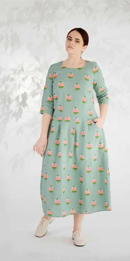 Floral linen dress