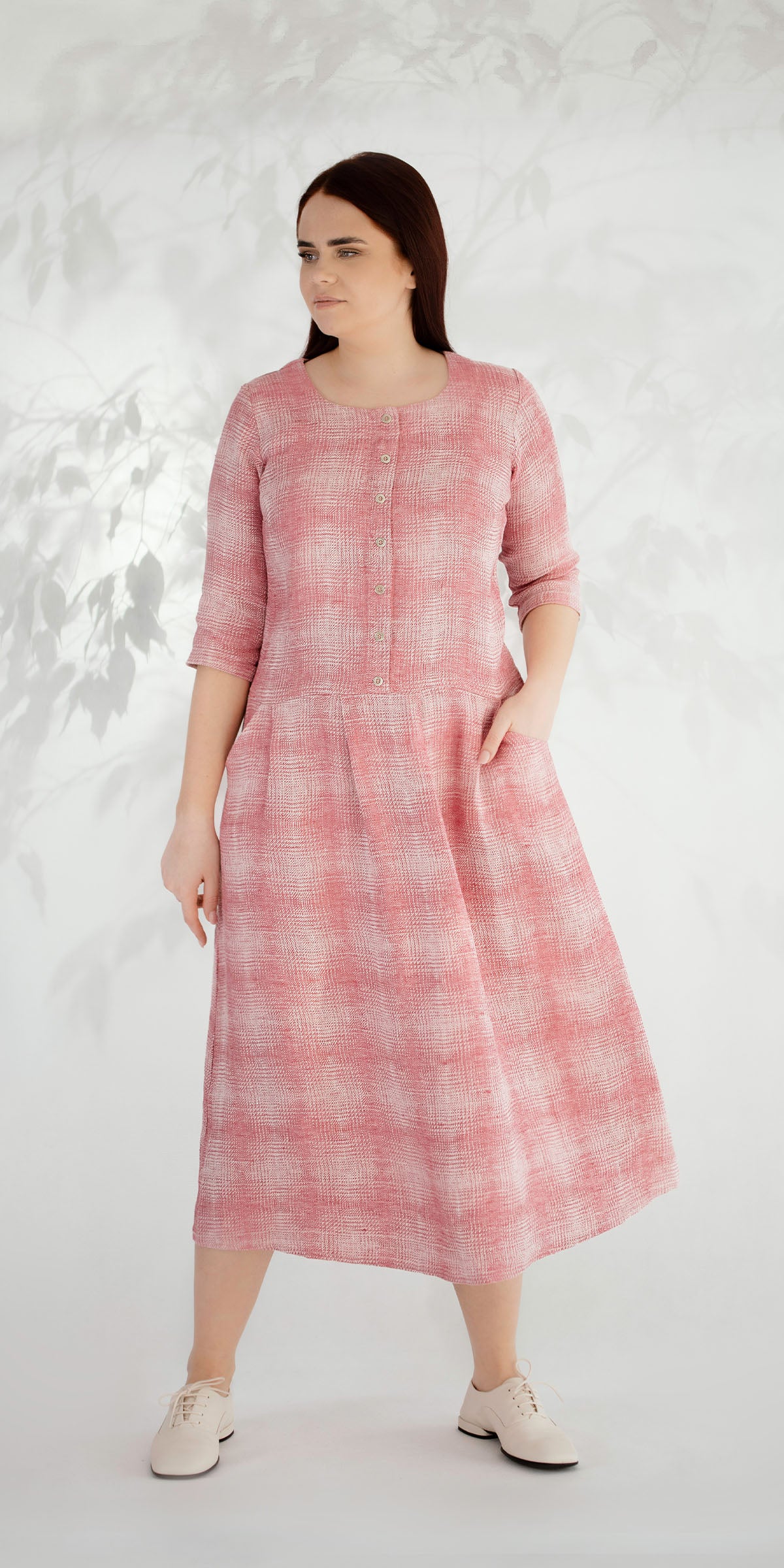 Checked linen dress