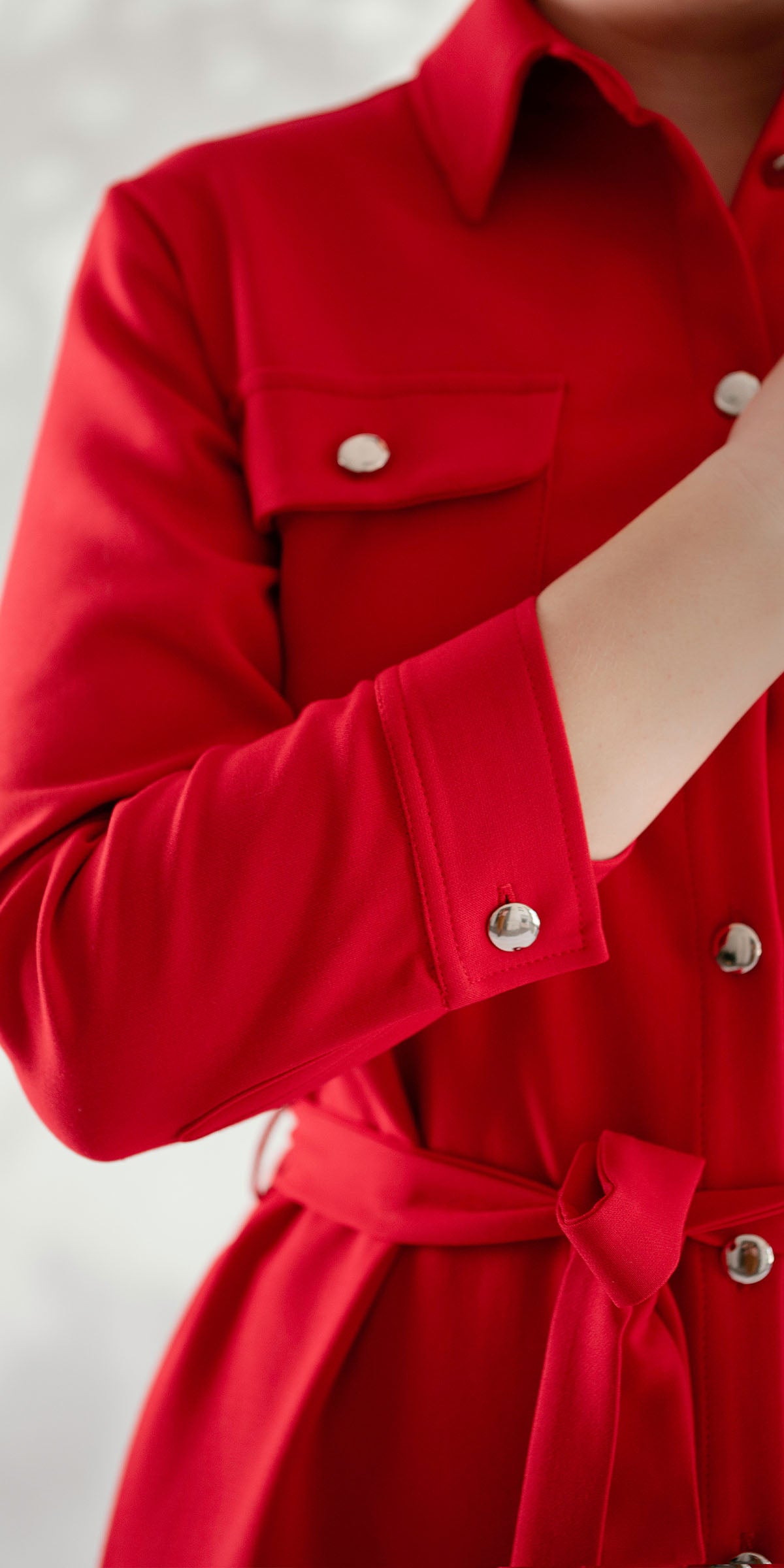 Red shirt dress