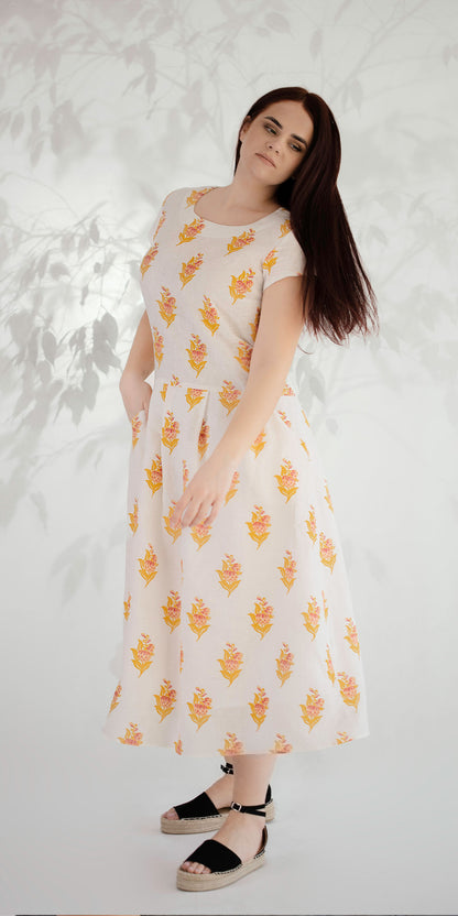 Floral linen dress