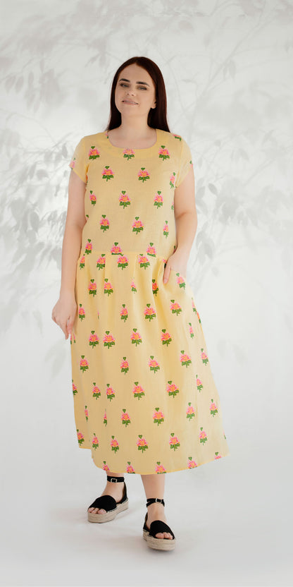 Floral linen dress