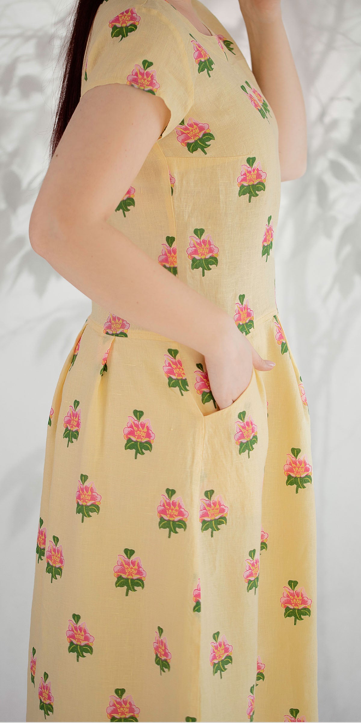 Floral linen dress